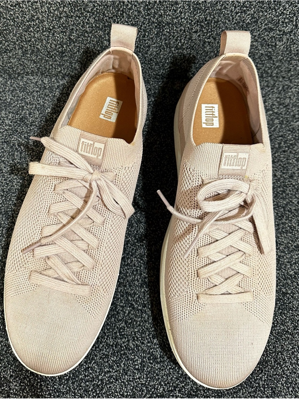Fitflop Women’s Knit Lace-Up Sneakers in Light Pink
